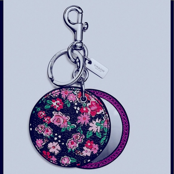 Coach Accessories - HOST PICK 💐COACH FLORAL KEY RING/DISC BAG CHARM W/MIRROR  💐